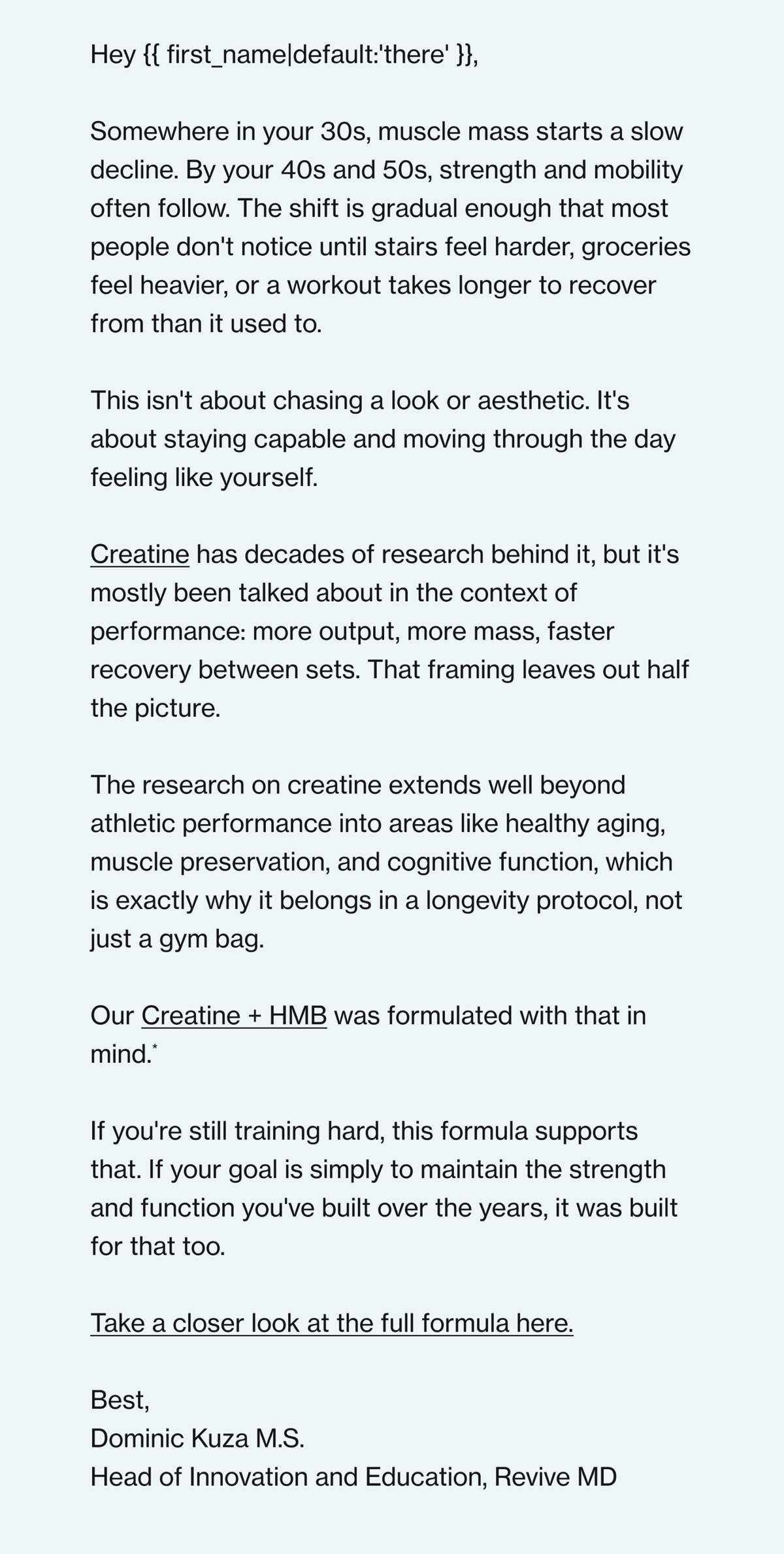 Revive MD — Creatine + HMB for longevity